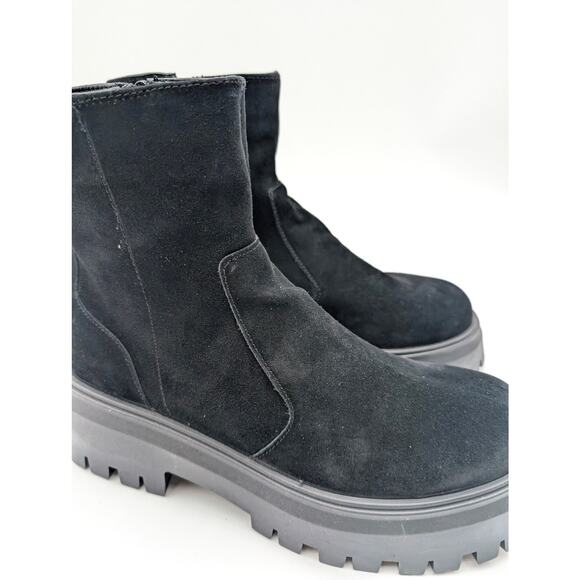 Asos Design Antigua Suede Sock Boots Round Toe Women's Black Size US9 EU40 - Picture 13 of 13